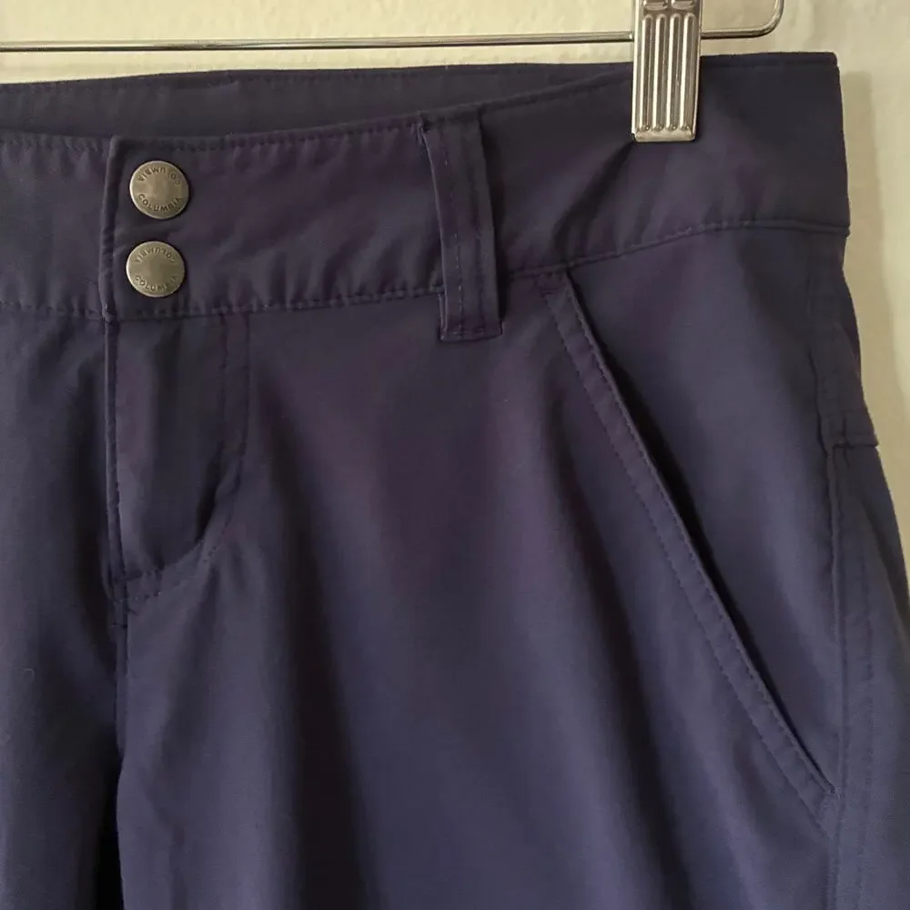 Columbia Omni Shield Womens Size 2 Purple Hiking Shorts Quick Dry Stretch Trail - Picture 2 of 11